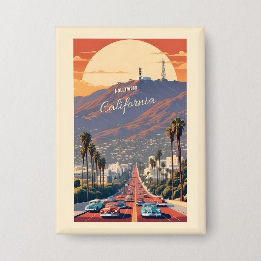 Hollywood Kalifornien Button (Vorderseite)