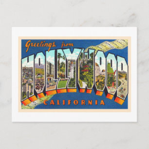 Hollywood Kalifornien Vintage Große Brief Postkart Postkarte