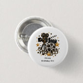 Hollywood-Kino-Abend-Geburtstagsmädchen Button (Vorne & Hinten)
