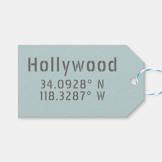 Hollywood Längengrad Breitengrad Geschenkanhänger (Vorderseite (Horizontal))