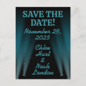 Hollywood Lights Wedding Rett-the-Date Postkarte (Vorderseite)