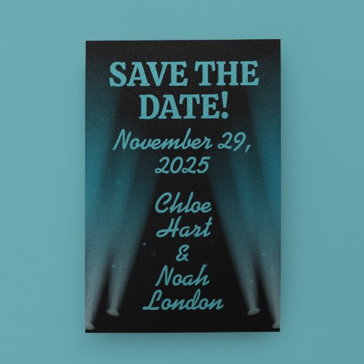 Hollywood Lights Wedding Rett-the-Date Postkarte