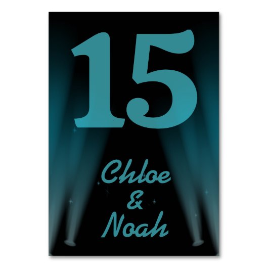 Hollywood Lights Wedding Tischnummer (Rückseite)