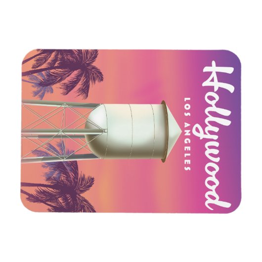 Hollywood Los Angeles Reiseposter Magnet (Horizontal)