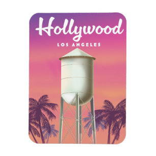 Hollywood Los Angeles Reiseposter Magnet