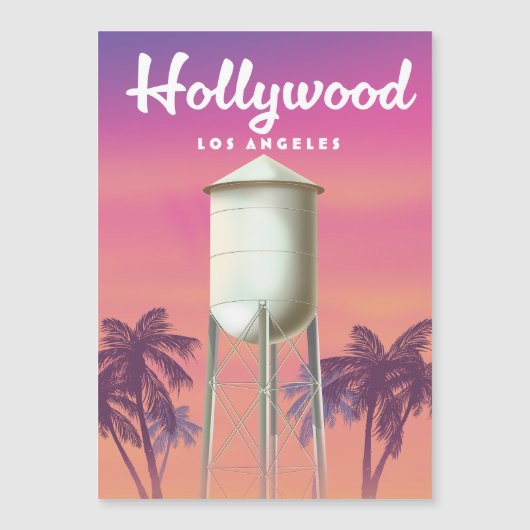 Hollywood Los Angeles Reiseposter Magnetkarte (Vorderseite)