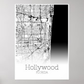 Hollywood Map - Florida - City Map Poster (Vorne)