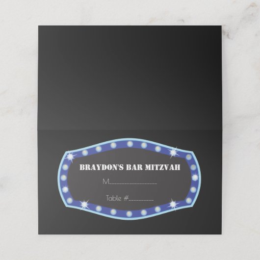 Hollywood Marquee Sign Table Escort Card Platzkarte (Außenseite Aufgefaltet)