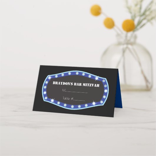 Hollywood Marquee Sign Table Escort Card Platzkarte (Vorderseite)