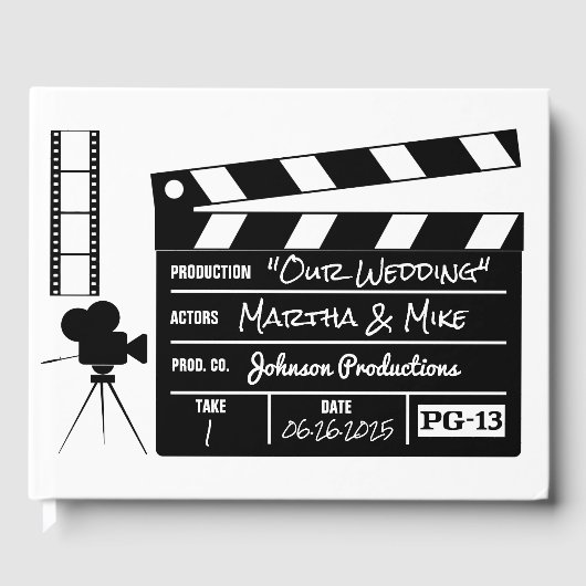 Hollywood Movie Clapboard Wedding Guest Book Gästebuch (Vorderseite)