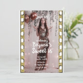 Hollywood Movie Film Cheetah Fotografy Sweet 16 Einladung (Stehend Vorderseite)