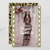 Hollywood Movie Film Cheetah Fotografy Sweet 16 Einladung (Vorne/Hinten)