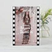 Hollywood Movie Film Kino Fotografie Sweet 16 Einladung (Stehend Vorderseite)