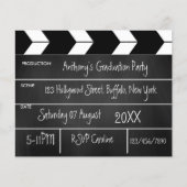 Hollywood Movie Graduation Party Chalkboard Einlad Flyer (Vorne)