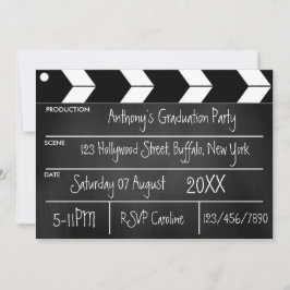 Hollywood Movie Graduation Party Chalkboard Einladung