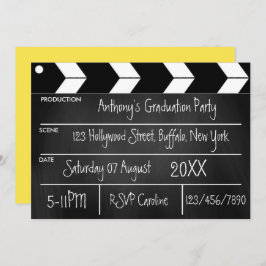 Hollywood Movie Graduation Party Chalkboard Invit Einladung