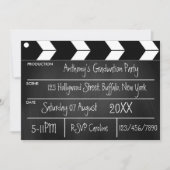Hollywood Movie Graduation Party Chalkboard Invit Einladung (Vorderseite)