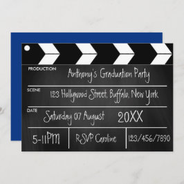 Hollywood Movie Graduation Party Chalkboard Invit Einladung