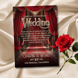 Hollywood Movie Red Carpet Premiere Wedding Dankeskarte