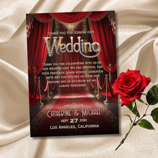 Hollywood Movie Red Carpet Premiere Wedding Dankeskarte