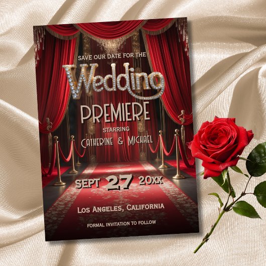 Hollywood Movie Red Carpet Premiere Wedding Save The Date