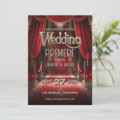 Hollywood Movie Red Carpet Premiere Wedding Save The Date (Stehend Vorderseite)