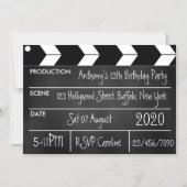 Hollywood Movie Theme Geburtstagsparty Chalkboard Magneteinladung (Vorderseite)