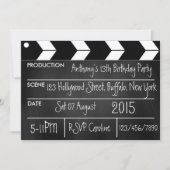 Hollywood Movie Theme Party Chalkboard Einladung (Vorderseite)