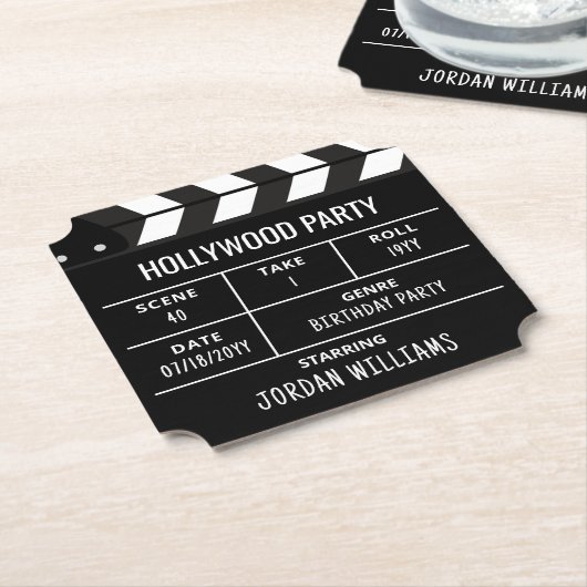 Hollywood Party Coasters, Custom Clapperboard  Untersetzer (angewinkelt)