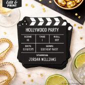 Hollywood Party Coasters, Custom Clapperboard  Untersetzer