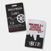 Hollywood-Party Einladung Ausweis (Front & Back)