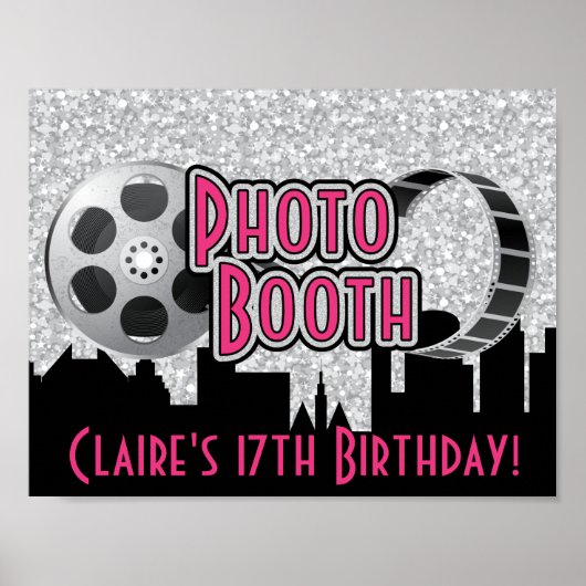 Hollywood Party Foto Booth Poster (Vorne)