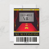 Hollywood Premiere VIP Geburtstagspartei Einladung (Vorderseite)