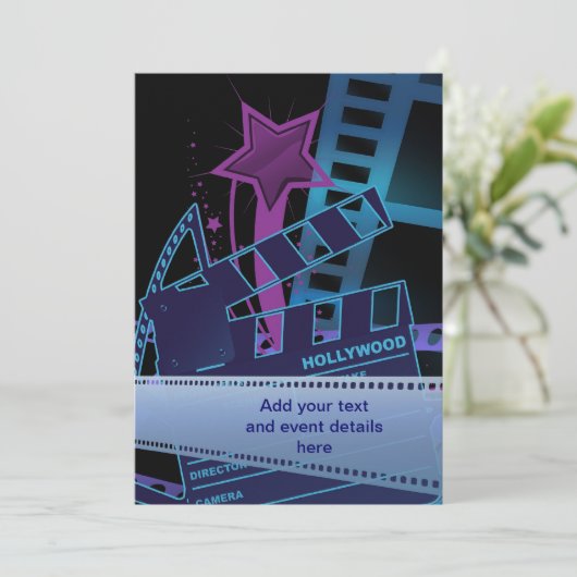 Hollywood Prom Template Einladung (Stehend Vorderseite)