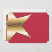 Hollywood RED 3 Foto Geburtstagsparty Einladung (Rückseite)