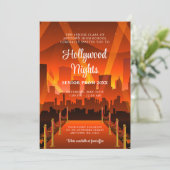 Hollywood Red Carpet City Prom Einladung (Stehend Vorderseite)
