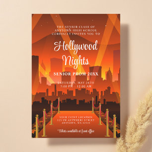 Hollywood Red Carpet City Prom Einladung