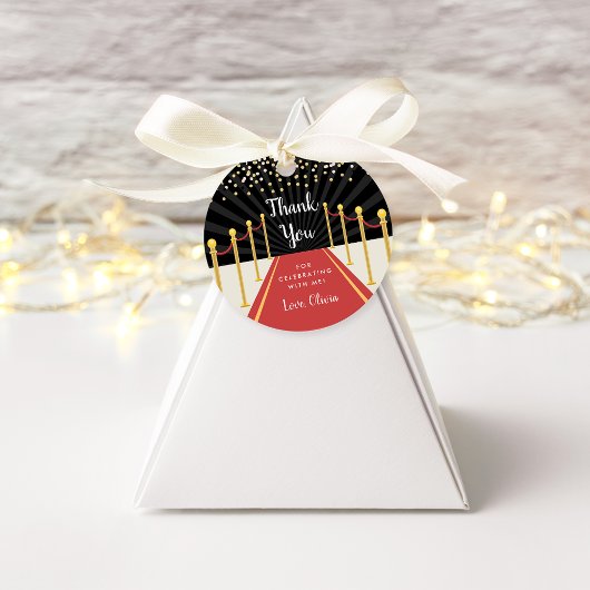 Hollywood Red Carpet Personalisiert Danke Geschenkanhänger