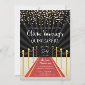 Hollywood Red Carpet Quinceanera Einladung (Vorderseite)
