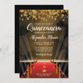 Hollywood Red Carpet Quinceanera Einladungen (Vorne/Hinten)