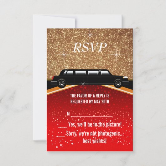 Hollywood Red Carpet UAWG RSVP Karte (Vorderseite)