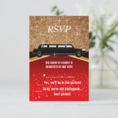 Hollywood Red Carpet UAWG RSVP Karte (Stehend Vorderseite)