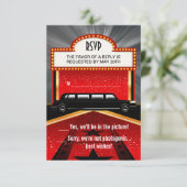 Hollywood Red Carpet UAWG RSVP Karte (Stehend Vorderseite)