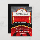 Hollywood Red Carpet UAWG RSVP Karte (Vorne/Hinten)