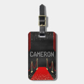 Hollywood Red Carpet VIP Individuelle Name Gepäckanhänger (Vorderseite vertikal)