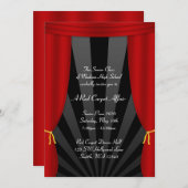 Hollywood Red Curtain Prom formelle Einladungen (Vorne/Hinten)