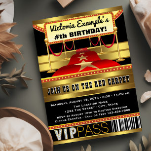 Hollywood Red Tepet Party Einladungen