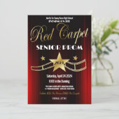Hollywood Red Tepet Prom Einladung der High School (Stehend Vorderseite)