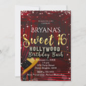 Hollywood Red Tepet Stairs SWEET 16 Birthday Einladung (Vorderseite)