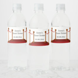 Hollywood Red Tepet Sweet 16 Water Bottle Labels Wasserflaschenetikett